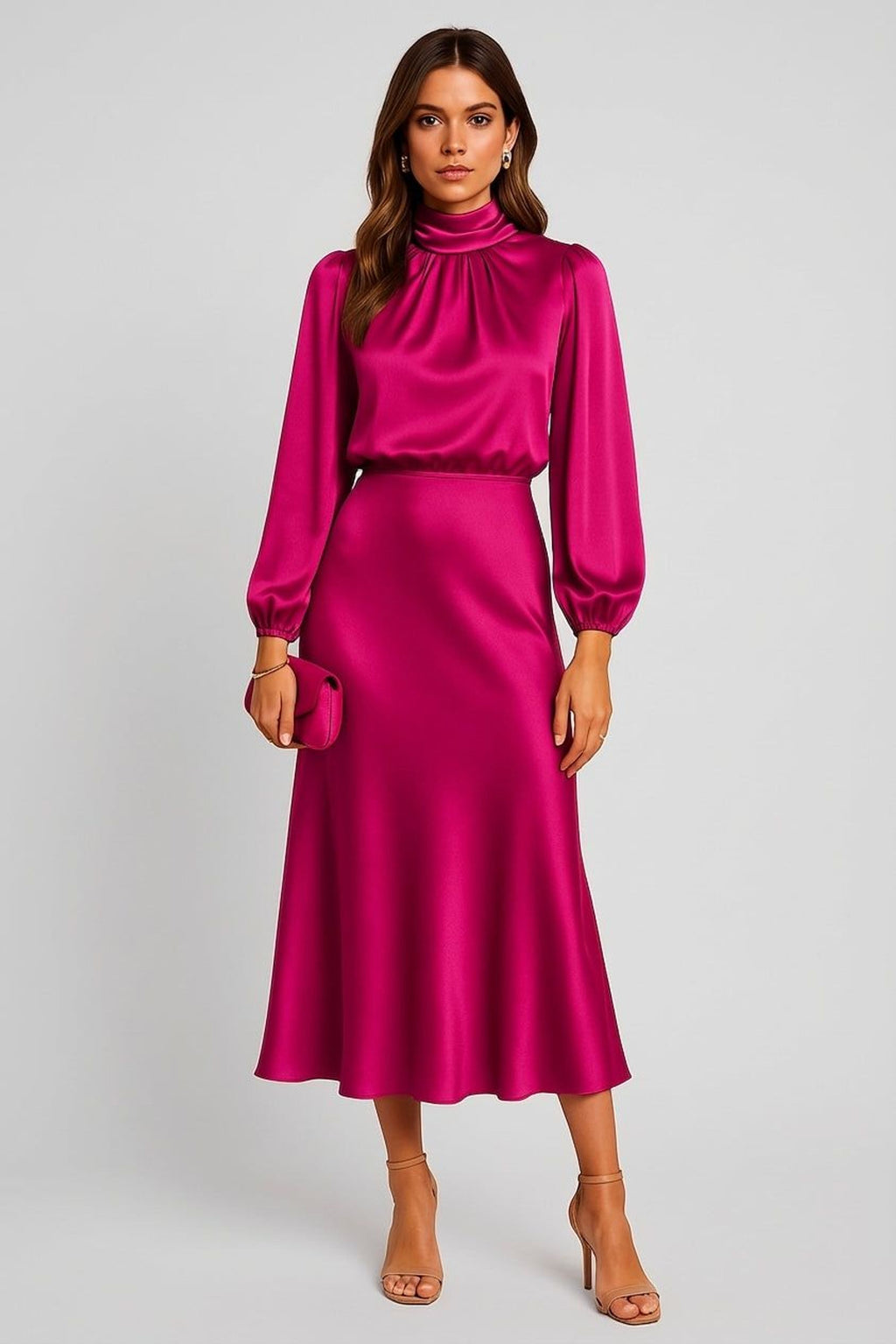 Elodie Vant | Women's High Neck Midi Dress