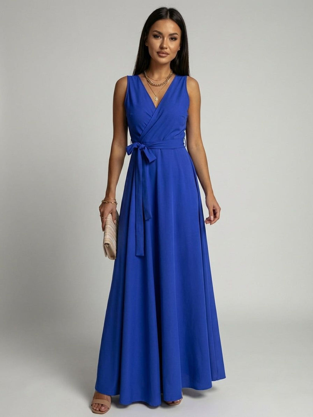 Clara Vex | Women's Long V-Neck Dress