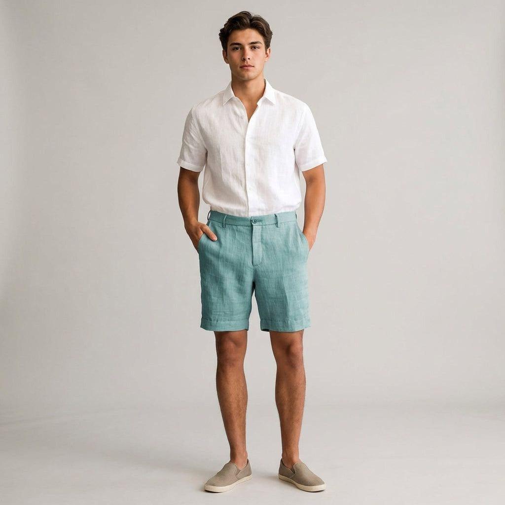 Elian Voss | Men's Khaki Linen Shorts