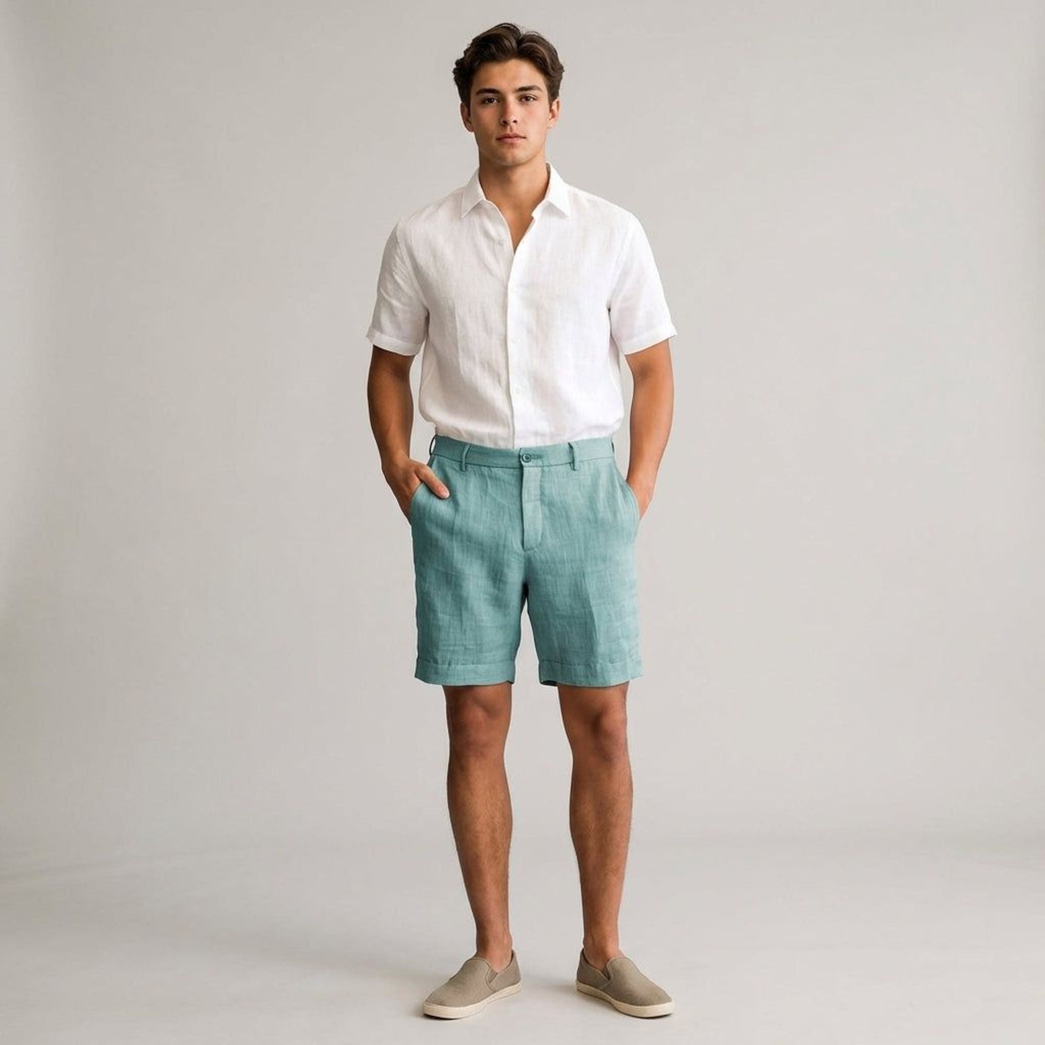 Elian Voss | Men's Khaki Linen Shorts