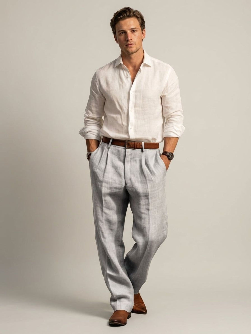Luca Vire | Men's Relaxed Fit Linen Trousers