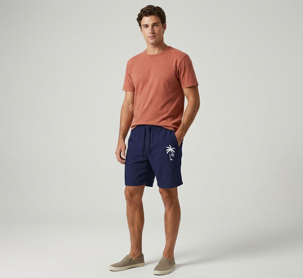 Elena Fray | Women's Summer Shorts with Palm Embroidery