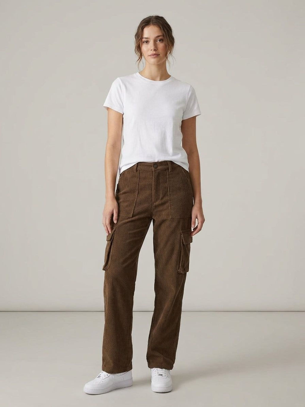 Luca Varn | Men's Corduroy Cargo Shorts Brown