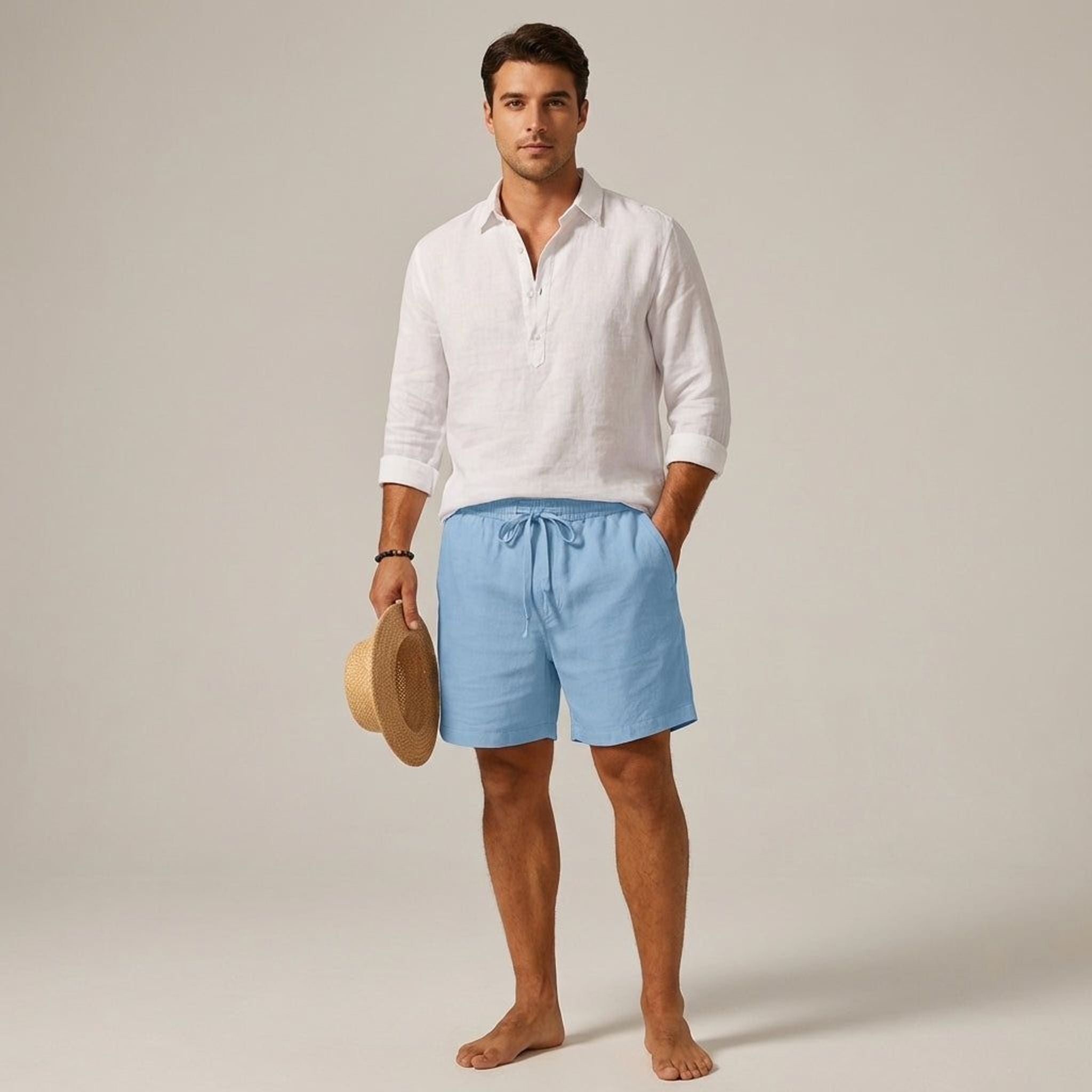 Julien Voss | Men's Cotton-Linen Blend Shorts