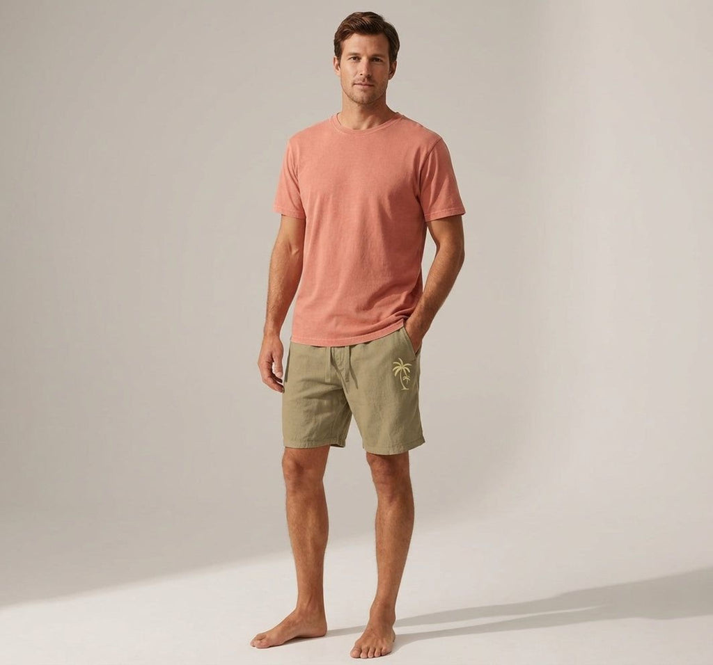 Elena Fray | Women's Summer Shorts with Palm Embroidery