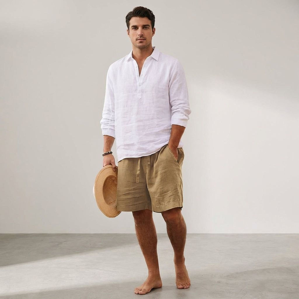 Luca Varn | Men's Linen Shorts in Coastal Fit