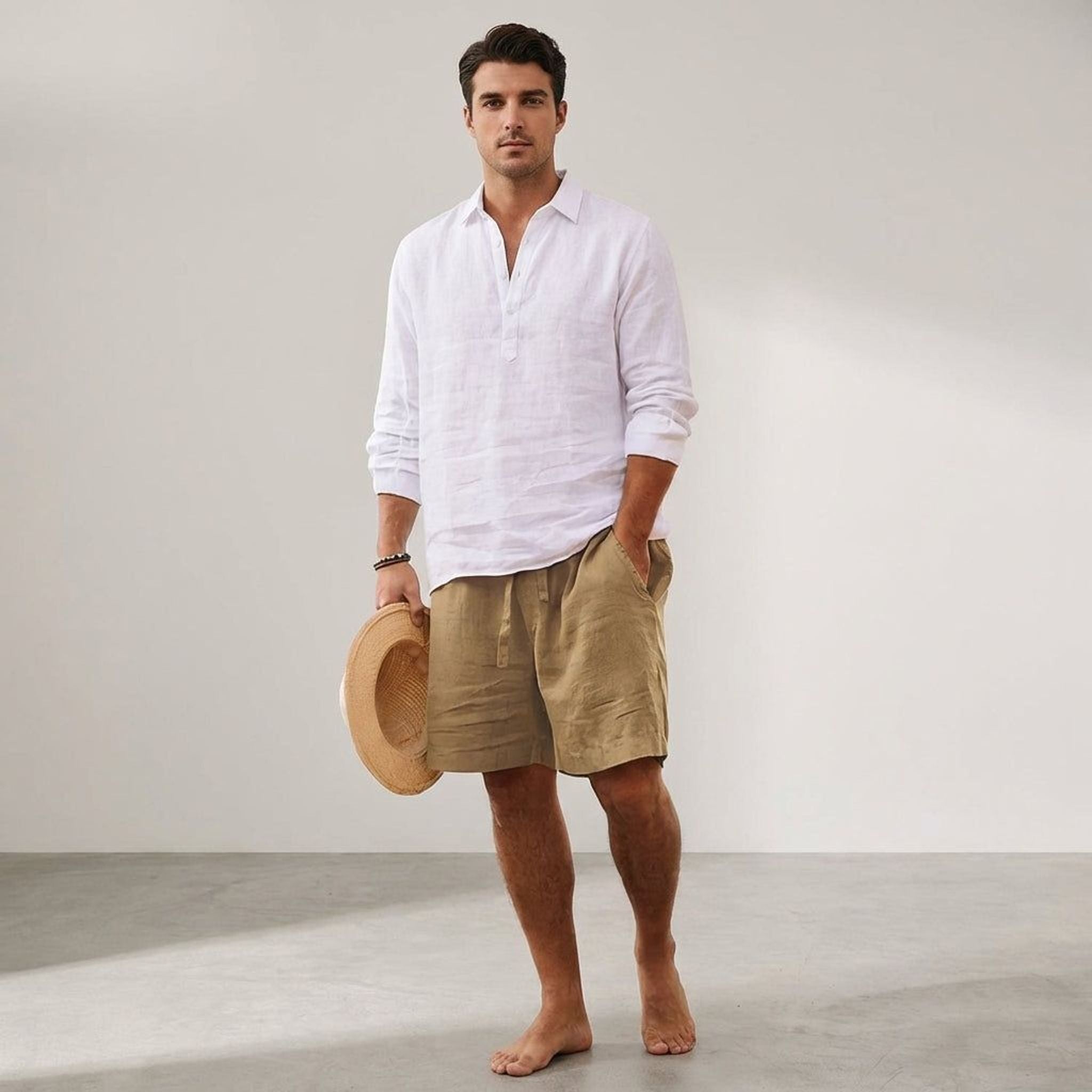 Luca Varn | Men's Linen Shorts in Coastal Fit