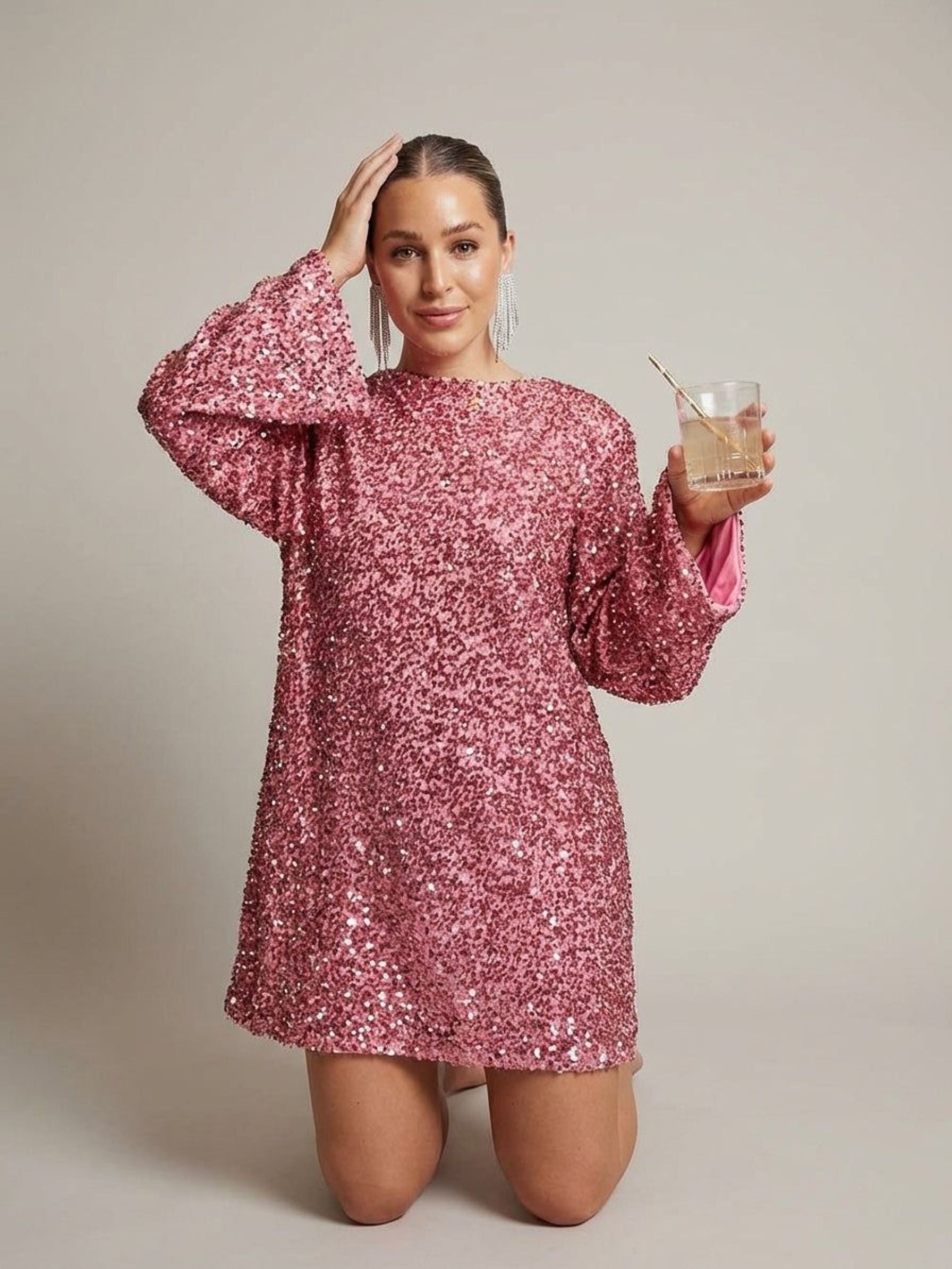 Emilie Varn | Women's Sequin Dress with Bow