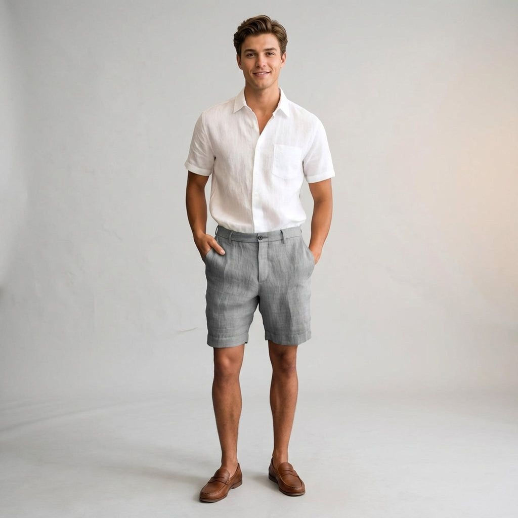 Elian Voss | Men's Khaki Linen Shorts