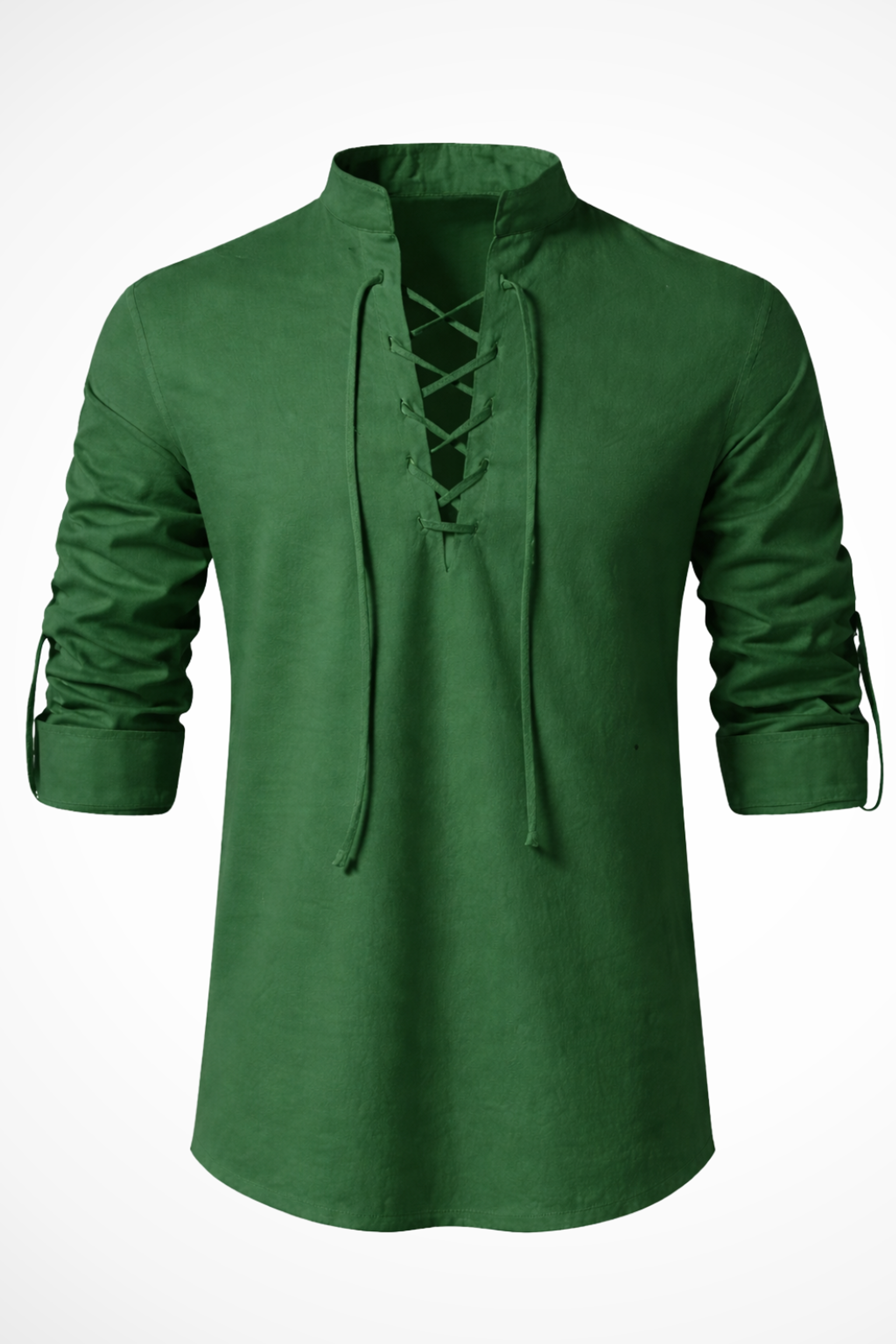 Ronan Vex | Men's Linen Lace-Up Casual Shirt