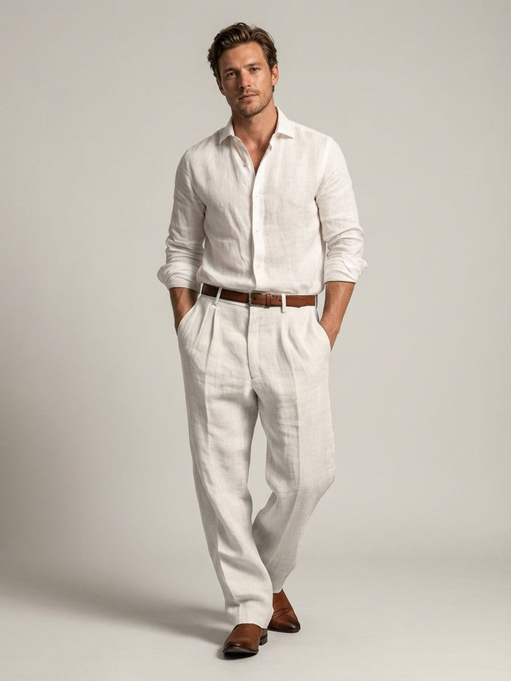 Luca Vire | Men's Relaxed Fit Linen Trousers