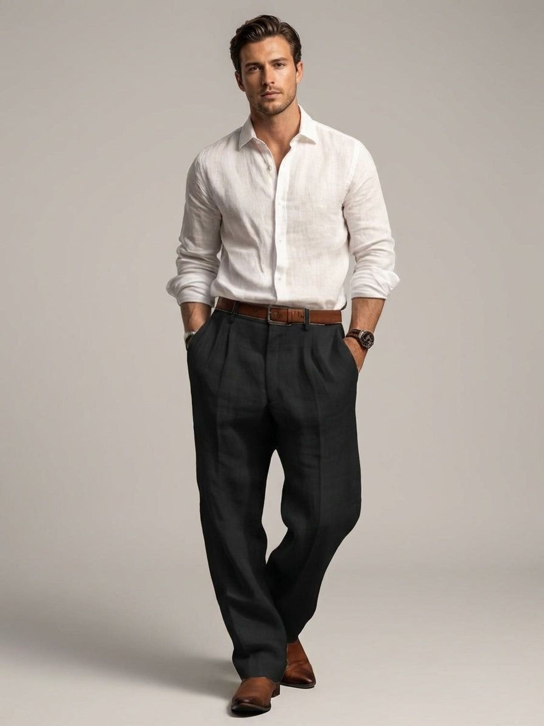 Luca Vire | Men's Relaxed Fit Linen Trousers