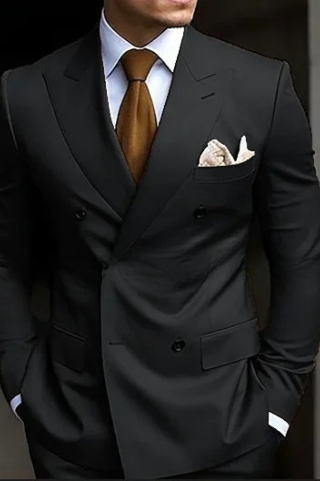 Lucien Vark | Men's Double Breasted Suit Camel