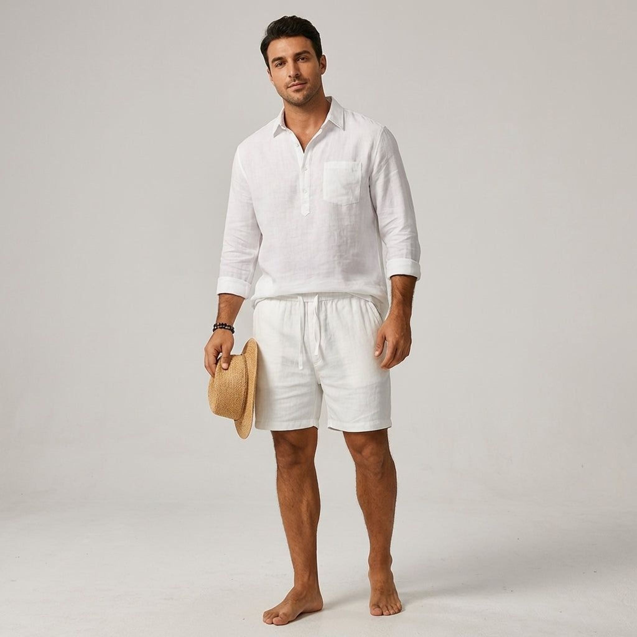 Julien Voss | Men's Cotton-Linen Blend Shorts