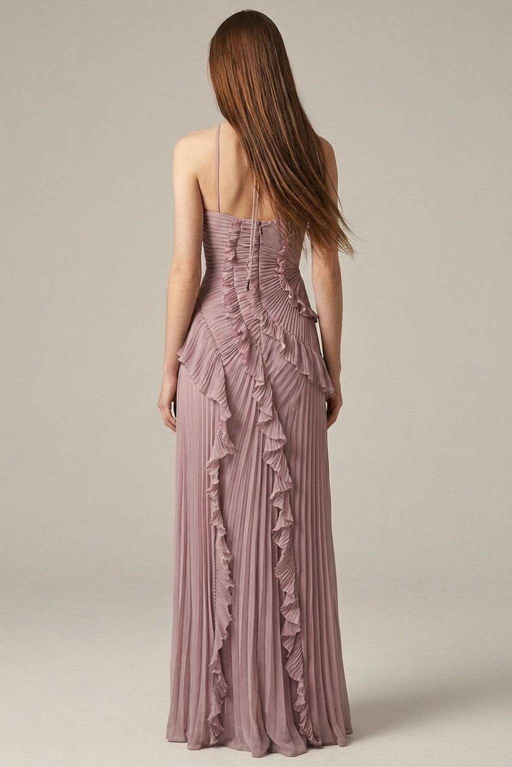Elodie Varn | Women's Halter Ruffled Maxi Dress
