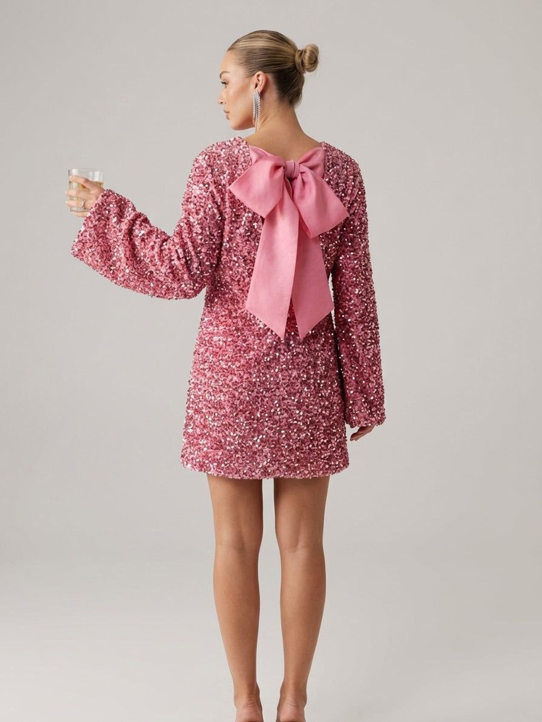 Emilie Varn | Women's Sequin Dress with Bow